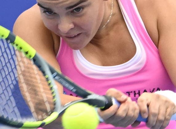 Sara Bejlek of Czech Republic playes against Maria Timofeeva of Uzbekistan during their match within the women s WTA, Tennis Damen 250 Livesport Prague Open 2026 tennis tournament in Prague, Czech Republic, on July 23, 2026. (CTKxPhoto MichalxKrumphanzl) CTKPhotoP2026072306435  CTKPhotoP2026072306435