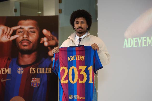 July 23, 2026, Barcelona, Spain: BARCELONA, SPAIN - JULY 23: .Karim Adeyemi during his official presentation as a FC Barcelona, Barca player at the Spotify Camp Nou on July 23, 2026 in Barcelona, Spain Barcelona Spain - ZUMAd159 20260723_zia_d159_001 Copyright: xGerardxFrancox