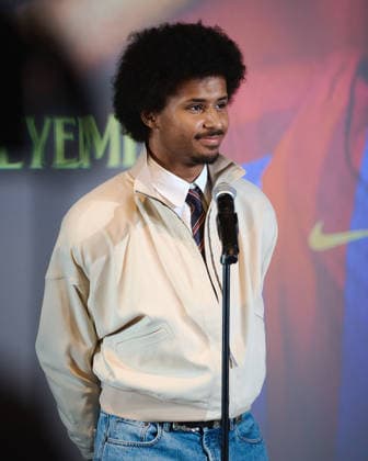 July 23, 2026, Barcelona, Spain: BARCELONA, SPAIN - JULY 23: .Karim Adeyemi during his official presentation as a FC Barcelona, Barca player at the Spotify Camp Nou on July 23, 2026 in Barcelona, Spain Barcelona Spain - ZUMAd159 20260723_zia_d159_006 Copyright: xGerardxFrancox
