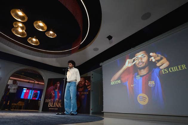 July 23, 2026, Barcelona, Spain: BARCELONA, SPAIN - JULY 23: .Karim Adeyemi during his official presentation as a FC Barcelona, Barca player at the Spotify Camp Nou on July 23, 2026 in Barcelona, Spain Barcelona Spain - ZUMAd159 20260723_zia_d159_010 Copyright: xGerardxFrancox