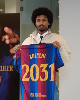 July 23, 2026, Barcelona, Spain: BARCELONA, SPAIN - JULY 23: .Karim Adeyemi during his official presentation as a FC Barcelona, Barca player at the Spotify Camp Nou on July 23, 2026 in Barcelona, Spain Barcelona Spain - ZUMAd159 20260723_zia_d159_029 Copyright: xGerardxFrancox