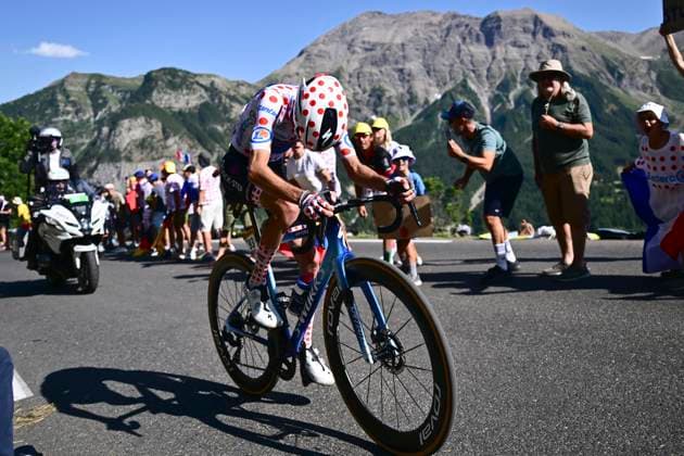 Tour de France 2026 Stage 18 ORCIERES-MERLETTE, FRANCE - JULY 23 : Paret-Peintre Valentin (FRA) of Soudal Quick-Step during stage 18 of the 113rd edition of Tour de France an UCI World Tour 2.UWT cycling road race stage for Men Elite of 185 km with start in Voiron and finish in Orcieres-Merlette on July 23, 2026 in Orcieres-Merlette, France, 23 07 2026 Orcieres-Merlette France  Copyright: xPeterxDexVoechtx