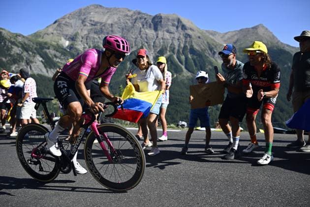 Ecuadorian Richard Carapaz of EF Education-EasyPost on his way to win stage 18 of the 2026 Tour de France cycling race, a stage of 185km from Voiron to Orcieres-Merlette, on Thursday 23 July 2026. The 113th edition of the Tour de France starts on Saturday 4 July in Barcelona, Spain, and will finish in Paris, France on the 26th of July. JASPERxJACOBS  x181857079x