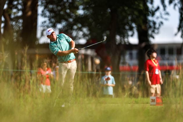 Zach Bauchou of the United States reacts to his tee shot on the 13th tee during the first round of the 2026 3M Open at TPC Twin Cities on July 23, 2026 in Blaine, Minnesota. CSM Blaine USA - ZUMAc04_ 20260723_zma_c04_066 Copyright: xStevenxGarciax
