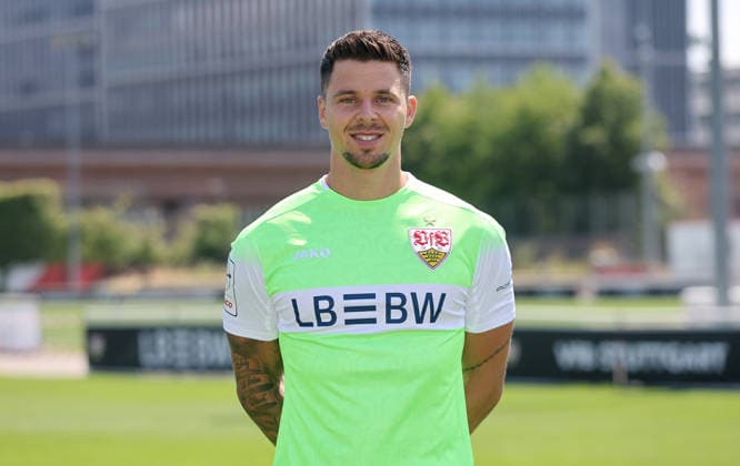 BAU Stuttgart ,Dominik Draband; VfB Stuttgart II ; 3.Liga; Porträttermin 2026 2027, *** BAU Stuttgart, Dominik Draband, VfB Stuttgart II, 3. Liga, Photo Shoot 2026–2027,