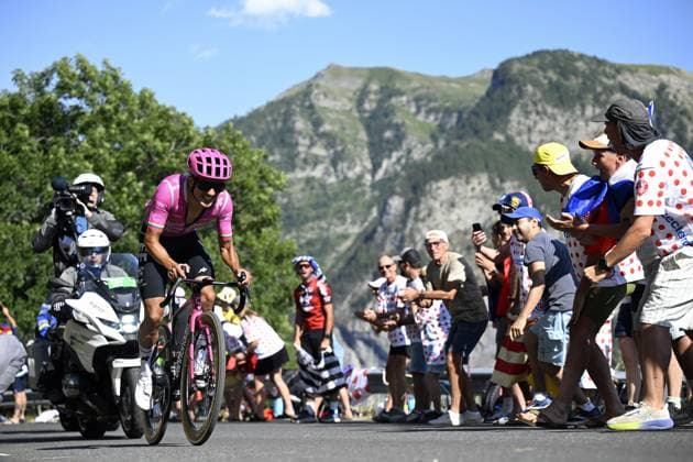 Ecuadorian Richard Carapaz of EF Education-EasyPost on his way to win stage 18 of the 2026 Tour de France cycling race, a stage of 185km from Voiron to Orcieres-Merlette, on Thursday 23 July 2026. The 113th edition of the Tour de France starts on Saturday 4 July in Barcelona, Spain, and will finish in Paris, France on the 26th of July. JASPERxJACOBS  x181859172x