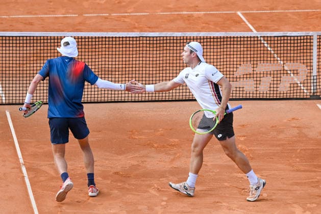 TENNIS - ATP, Tennis Herren Generali Open 2026 KITZBUEHEL,AUSTRIA,23.JUL.26 - TENNIS - ATP World Tour, Generali Open. Image shows Marc Polmans (AUS) and Lukas Miedler (AUT).  GEPAxpictures xDanielxSchoenherr