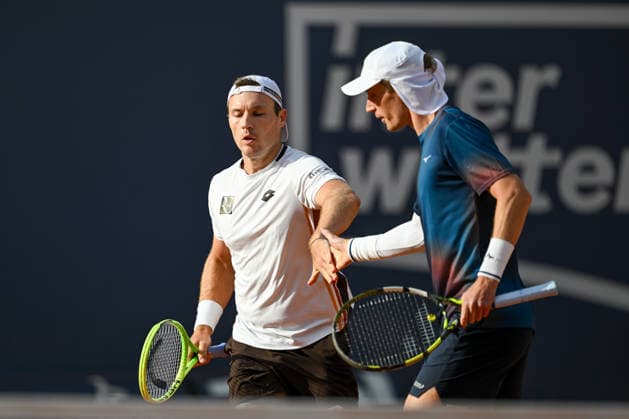 TENNIS - ATP, Tennis Herren Generali Open 2026 KITZBUEHEL,AUSTRIA,23.JUL.26 - TENNIS - ATP World Tour, Generali Open. Image shows Lukas Miedler (AUT) and Marc Polmans (AUS).  GEPAxpictures xDanielxSchoenherr