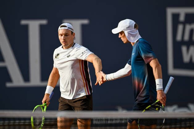 TENNIS - ATP, Tennis Herren Generali Open 2026 KITZBUEHEL,AUSTRIA,23.JUL.26 - TENNIS - ATP World Tour, Generali Open. Image shows Lukas Miedler (AUT) and Marc Polmans (AUS).  GEPAxpictures xDanielxSchoenherr