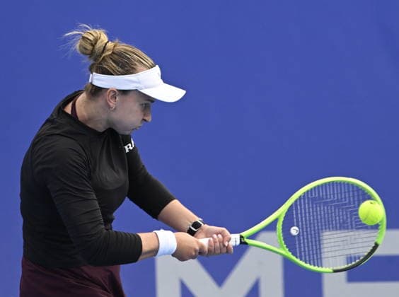 Barbora Krejcikova of Czech Republic (pictured) playes against Lucie Havlickova of Czech Republic during their match within the women s WTA, Tennis Damen 250 Livesport Prague Open 2026 tennis tournament in Prague, Czech Republic, on July 23, 2026. (CTKxPhoto MichalxKrumphanzl) CTKPhotoP2026072307250  CTKPhotoP2026072307250