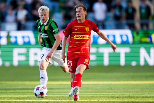 260723 Robert Frosti Thorkelsson of GAIS and Juho Lähteenmäki of FC Nordsjälland during the UEFA Conference League qualification match between GAIS and FC Nordsjälland on July 23, 2026 in Göteborg. Photo: Michael Erichsen BILDBYRAN COP 89 MI1001 fotboll football soccer fotball uefa conference league conference league gais fc nordsjälland bbeng kval qualifying round qualification *** July 23, 2026: Robert Frosti Thorkelsson of GAIS and Juho Lähteenmäki of FC Nordsjälland during the UEFA Conference League qualifying match between GAIS and FC Nordsjälland on July 23, 2026 in Gothenburg. Photo by Michael Erichsen, BILDBYRAN COP 89 MI1001. soccer, football, fotball, UEFA Conference League, Conference League, GAIS, FC Nordsjälland, BBENG, qualifying round, qualification  Copyright: MICHAELxERICHSEN BB260723MI019