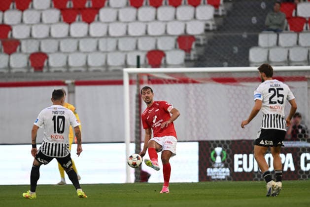 Conference League - U Cluj vs SK Brann SK Brann Fredrik Pallesen plays during the Conference League game between U Cluj and SK Brann, in Sfantu Gheorghe, Romania, July 23, 2026. Copyright: xAlexxNicodimx