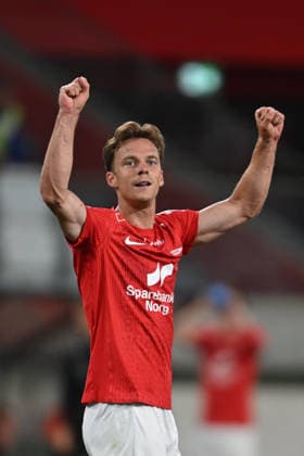 Conference League - U Cluj vs SK Brann SK Brann Felix Horn Myhre celebrates after scoring his side second goal during the Conference League game between U Cluj and SK Brann, in Sfantu Gheorghe, Romania, July 23, 2026. Copyright: xAlexxNicodimx