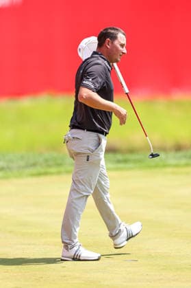 Emiliano Grillo of Argentina reacts after putting to complete his round on the 18th green during the first round of the 2026 3M Open at TPC Twin Cities on July 23, 2026 in Blaine, Minnesota. CSM Golf 2026: PGA, Golf Herren 3M Open: Round 1  - ZUMAc04_ 20260723_zma_c04_091 Copyright: xStevenxGarciax