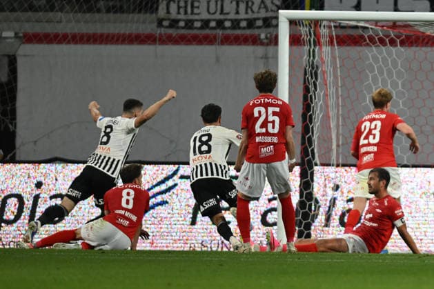 Conference League - U Cluj vs SK Brann Pedro Pinho of U Cluj scores his side second goal during the Conference League game between U Cluj and SK Brann, in Sfantu Gheorghe, Romania, July 23, 2026. Copyright: xAlexxNicodimx