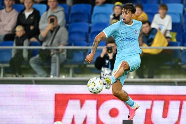 Gent s Tiago Araujo pictured in action during a soccer game between Ukrainian FC LNZ Cherkasy and Belgian KAA Gent, Thursday 23 July 2026 in Plock, Poland, the first leg of the second qualifying round for the UEFA Conference League. JILLxDELSAUX  x181870823x