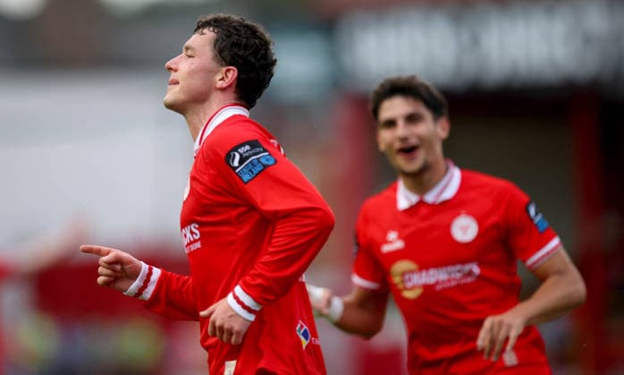 UEFA Europa Conference League Second Qualifying Round First Leg, Tolka Park, Dublin 23 7 2026 Shelbourne vs Nomme Kalju FC Shels™ Ali Coote celebrates scoring the third goal of the game Ali Coote celebrates scoring the third goal 23 7 2026  Copyright: xx RB1_3884