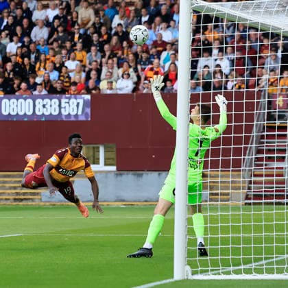 Motherwell v Havnar B—ltfelag UEFA Europa Conference League Ibrahim Said of Motherwell heads a shot during the UEFA Europa Conference League Second Qualifying Round First Leg match at Fir Park, Motherwell 23 07 2026 UK Newspapers OUT Copyright: xFredxPalmerx FIL-23665-0067