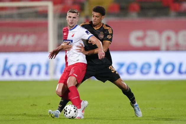 NOVI SAD , 23-07-2026 , Karadjordje Stadium , season 2026 2027 , UEFA Conference League play-off football , Match between FK Vojvodina and Ajax , picture shows Ajax player Aaron Bouwman FK Vojvodina - Ajax  x205169412x Copyright: