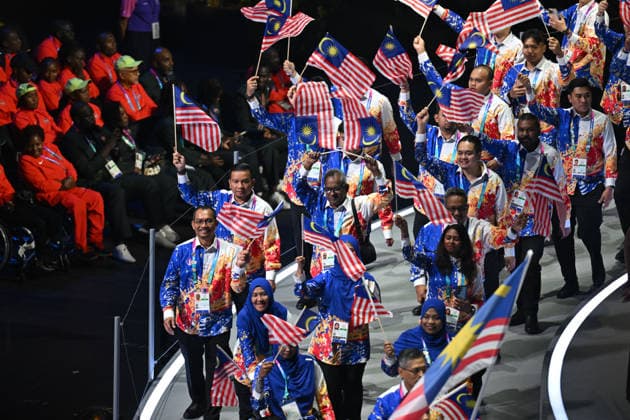COM26 OPENING CEREMONY, Malaysia walk into the stadium during the Opening Ceremony of the Glasgow 2026 Commonwealth Games at The Hydro in Glasgow, Scotland, Thursday, July 23, 2026. ( NO ARCHIVING, EDITORIAL USE ONLY GLASGOW UNITED KINGDOM  Copyright: xLUKASxCOCHx 20260724119812669240