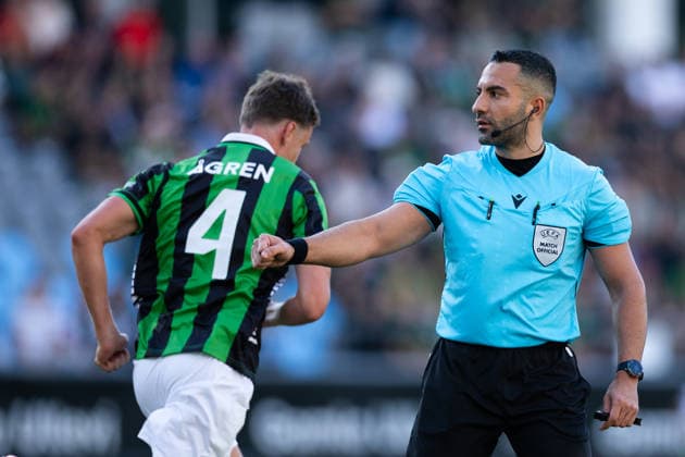 260723 Referee Peiman Simani during the UEFA Conference League qualification match between GAIS and FC Nordsjälland on July 23, 2026 in Göteborg. Photo: Michael Erichsen BILDBYRAN COP 89 MI1001 bbeng conference league fc nordsjälland football fotball fotboll gais kval qualification qualifying round soccer uefa conference league *** July 23, 2026: Referee Peiman Simani during the UEFA Conference League qualifying match between GAIS and FC Nordsjälland on July 23, 2026 in Gothenburg. Photo by Michael Erichsen, BILDBYRAN COP 89 MI1001 bbeng conference league fc nordsjälland football fotball fotboll gais kval qualification qualifying round soccer uefa conference league  Copyright: MICHAELxERICHSEN BB260723MI074