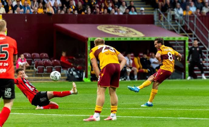 Lukas Fadinger scores Motherwell s 2nd goal Motherwell v Havnar Boltfelag, UEFA Conference League, 2nd Qualifying Round, 1st Leg, Football, Fir Park, Motherwell, Scotland, UK - 23 Jul 2026Motherwell Fir Park Scotland United Kingdom  Copyright: xRoddyxScott Shutterstockx 16999258ac