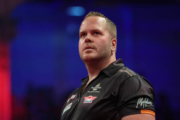 RECORD DATE NOT STATED 23rd July 2026, Winter Gardens, Blackpool, Lancashire, England; 2026 Betfred World Matchplay Darts, Day Six; Dirk van Duijvenbode AidanxHunter