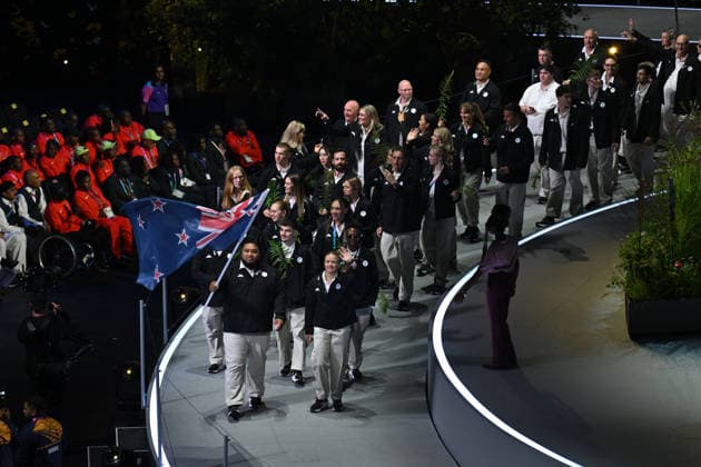 COM26 OPENING CEREMONY, New Zealand walk into the stadium during the Opening Ceremony of the Glasgow 2026 Commonwealth Games at The Hydro in Glasgow, Scotland, Thursday, July 23, 2026. ( NO ARCHIVING, EDITORIAL USE ONLY GLASGOW UNITED KINGDOM  Copyright: xLUKASxCOCHx 20260724153173824784