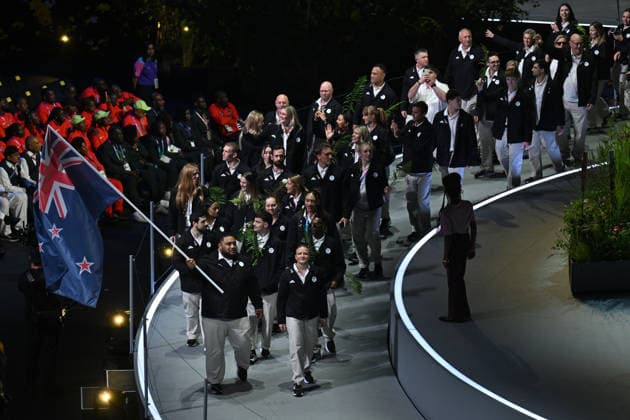COM26 OPENING CEREMONY, New Zealand walk into the stadium during the Opening Ceremony of the Glasgow 2026 Commonwealth Games at The Hydro in Glasgow, Scotland, Thursday, July 23, 2026. ( NO ARCHIVING, EDITORIAL USE ONLY GLASGOW UNITED KINGDOM  Copyright: xLUKASxCOCHx 20260724161854549655