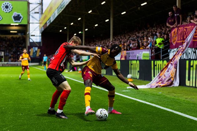 Motherwell v HB Torshavn, Europa Conference League, 2nd Qualifying Round Emmanuel Longelo (45 - Motherwell) comes off the bench during the Europa Conference League 2nd Qualifying Round, 1st Leg match between Motherwell and HB Torshavn at Fir Park, Motherwell, UK on 23 July 2026. Editorial use only , Copyright: xRaymondxDaviesx PSI-24571-0019