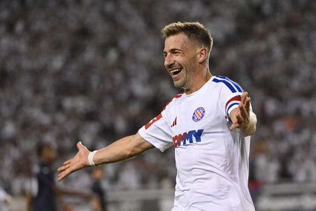 Croatia, Split, July 26, 2023. Poljud Stadium. Europa League second qualifying round match: Hajduk vs. Pafos. In the photo: Dario Melnjak. Photo: Tom Dubravec CROPIX Split CROATIA Copyright: xxTomxDubravecx td_hajduk_pafos46-230726
