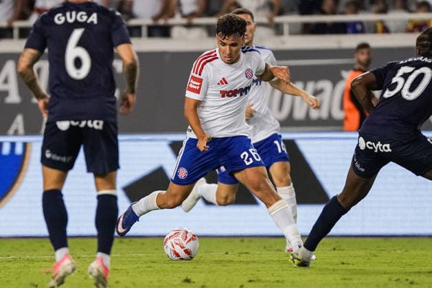 UEFA Europa League Qualifikation 2026 2027 - 2. Runde, 23.07.2027 - HNK Hajduk Split (Kroatien) vs. Pafos FC (Zypern) - Stadion Poljud (Split, Kroatien); Adam Huram (Hajduk Split) *** UEFA Europa League Qualifying Round 2, 2026–2027, July 23, 2027: HNK Hajduk Split (Croatia) vs. Pafos FC (Cyprus) at Poljud Stadium, Split, Croatia; Adam Huram, Hajduk Split Copyright: xLUKAxKOLANOVICx