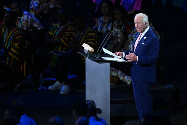 COM26 OPENING CEREMONY, King Charles speaking during the Opening Ceremony of the Glasgow 2026 Commonwealth Games at The Hydro in Glasgow, Scotland, Thursday, July 23, 2026. ( NO ARCHIVING, EDITORIAL USE ONLY GLASGOW UNITED KINGDOM  Copyright: xLUKASxCOCHx 20260724132035940369