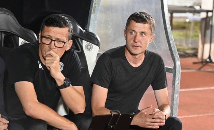 PARTIZAN vs UNA STRASSEN SASA ILIC, football coach of Partizan, during the match against Una Strassen Luxemburg, at Stadium FK Partizan. Belgrade, 23.07.2026. Nebojsa Parausic MN Press photo FOOTBALL, UEFA CONFERENCE LEAGUE, PARTIZAN, UNA STRASSEN LUXEMBURG Belgrade Stadium FK Partizan Serbia Copyright: xNebojsaxParausicx xMNxPressx