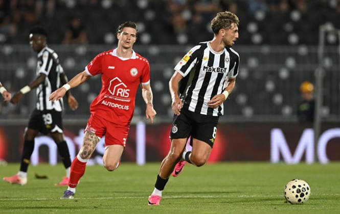 PARTIZAN vs UNA STRASSEN ALEKS ZEKOVIC, football player of Partizan, during the match against Una Strassen Luxemburg, at Stadium FK Partizan. Belgrade, 23.07.2026. Nebojsa Parausic MN Press photo FOOTBALL, UEFA CONFERENCE LEAGUE, PARTIZAN, UNA STRASSEN LUXEMBURG Belgrade Stadium FK Partizan Serbia Copyright: xNebojsaxParausicx xMNxPressx