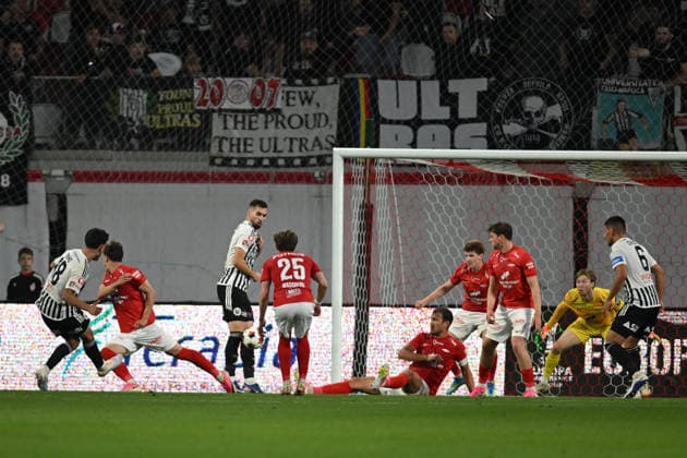 U Cluj vs SK Brann - UEFA Conference League Pedro Pinho of U Cluj scores his side s second goal during the Conference League game between U Cluj and SK Brann in Sfantu Gheorghe, Romania, on July 23, 2026. Sfantu Gheorghe Romania  Copyright: xAlexxNicodimx originalFilename:nicodim-conferen260723_npvCQ.jpg