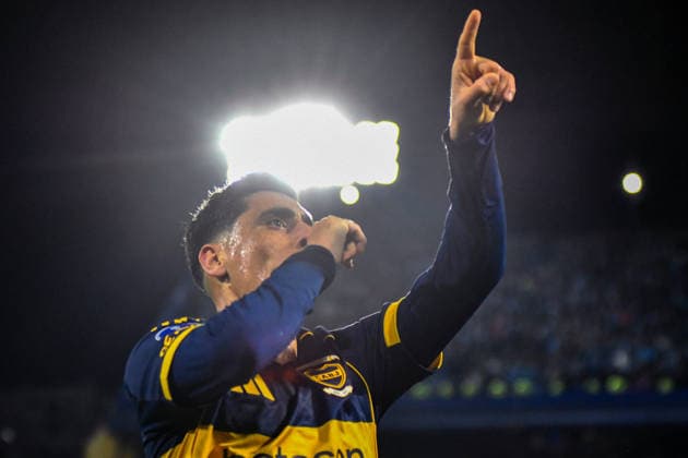 Futbol, Boca Juniors vs OHiggins Copa Sudamericana 2026. El jugador de Boca Juniors, Miguel Merentiel, celebra su gol contra OHiggins durante el partido de playoffs de la Copa Sudamericana, realizado en el Estadio La Bombonera de Buenos Aires, Argentina. 23 7 2026 Fotobaires Photosport Football, Boca Juniors vs OHiggins 2026 Copa Sudamericana Boca Juniors player, Miguel Merentiel, celebrate scoring against OHiggins during a Copa sudamericana playoffs match held at Estadio La Bombonera in Buenos Aires, Argentina. 23 7 2026 Fotobaires Photosport Boca Juniors vs OHiggins, Copa Sudamericana 2026 