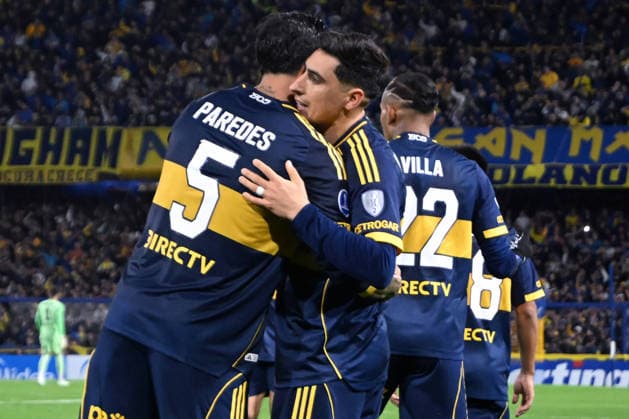 Futbol, Boca Juniors vs OHiggins Copa Sudamericana 2026. El jugador de Boca Juniors, Miguel Merentiel, celebra su gol contra OHiggins durante el partido de playoffs de la Copa Sudamericana, realizado en el Estadio La Bombonera de Buenos Aires, Argentina. 23 7 2026 Fotobaires Photosport Football, Boca Juniors vs OHiggins 2026 Copa Sudamericana Boca Juniors player, Miguel Merentiel, celebrate scoring against OHiggins during a Copa sudamericana playoffs match held at Estadio La Bombonera in Buenos Aires, Argentina. 23 7 2026 Fotobaires Photosport Boca Juniors vs OHiggins, Copa Sudamericana 2026 