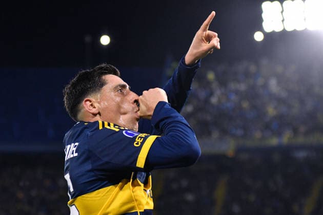 Futbol, Boca Juniors vs OHiggins Copa Sudamericana 2026. El jugador de Boca Juniors, Miguel Merentiel, celebra su gol contra OHiggins durante el partido de playoffs de la Copa Sudamericana, realizado en el Estadio La Bombonera de Buenos Aires, Argentina. 23 7 2026 Fotobaires Photosport Football, Boca Juniors vs OHiggins 2026 Copa Sudamericana Boca Juniors player, Miguel Merentiel, celebrate scoring against OHiggins during a Copa sudamericana playoffs match held at Estadio La Bombonera in Buenos Aires, Argentina. 23 7 2026 Fotobaires Photosport Boca Juniors vs OHiggins, Copa Sudamericana 2026 