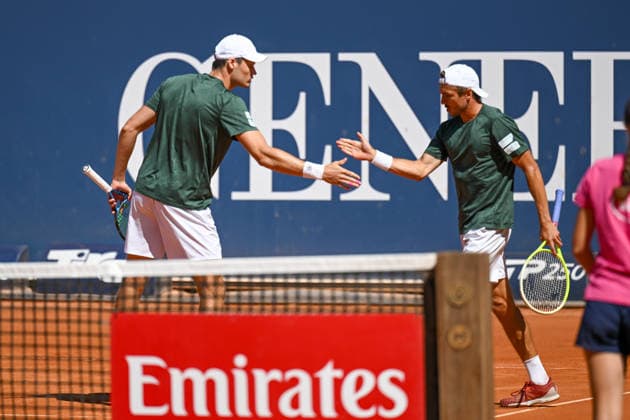 TENNIS - ATP, Tennis Herren Generali Open 2026 KITZBUEHEL,AUSTRIA,24.JUL.26 - TENNIS - ATP World Tour, Generali Open. Image shows Mark Wallner and Jakob Schnaitter (GER).  GEPAxpictures xDanielxSchoenherr