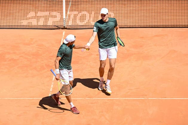 TENNIS - ATP, Tennis Herren Generali Open 2026 KITZBUEHEL,AUSTRIA,24.JUL.26 - TENNIS - ATP World Tour, Generali Open. Image shows the rejoicing of Jakob Schnaitter and Mark Wallner (GER).  GEPAxpictures xDanielxSchoenherr