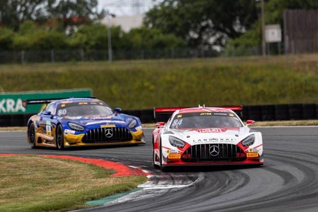 GER, DTM, 9. & 10. Lauf, Motorsport Arena Oschersleben 24.07.2026, Motorsport Arena, Oschersleben, GER, DTM, 9. & 10. Lauf, Motorsport Arena Oschersleben Tom Kalender, Mercedes-AMG Team Landgraf Mercedes-AMG GT3, Maro Engel, Mercedes-AMG Team Winwward Mercedes-AMG GT3 Â Foto: Alexander Trienitz Oschersleben Motorsport Arena Sachsen-Anhalt Deutschland *** GER, DTM, Round 9 of 10, Motorsport Arena Oschersleben, July 24, 2026, Motorsport Arena, Oschersleben, GER, DTM, Round 9 of 10, Motorsport Arena Oschersleben: Tom Kalender, Mercedes-AMG Team Landgraf Mercedes-AMG GT3; Maro Engel, Mercedes-AMG Team Winward Mercedes-AMG GT3. Photo by Alexander Trienitz, Oschersleben Motorsport Arena, Saxony-Anhalt, Germany