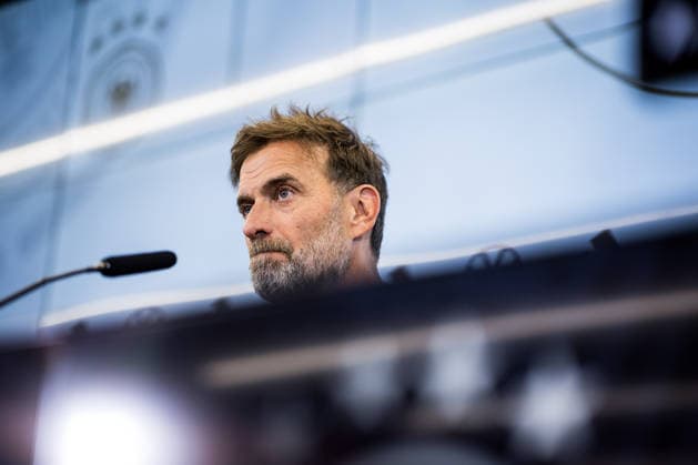 FRANKFURT, GERMANY - JULY 24: Juergen Klopp (Head Coach Germany) during the press conference, PK, Pressekonferenz to present Juergen Klopp as the new head coach of Germany at DFB Campus on July 24, 2026 in Frankfurt, Germany. Hessen Germany Copyright: xSteffiexWunderlx