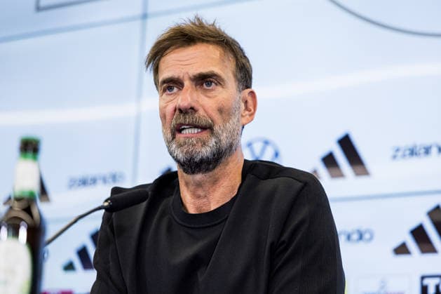 FRANKFURT, GERMANY - JULY 24: Juergen Klopp (Head Coach Germany) during the press conference, PK, Pressekonferenz to present Juergen Klopp as the new head coach of Germany at DFB Campus on July 24, 2026 in Frankfurt, Germany. Hessen Germany Copyright: xSteffiexWunderlx