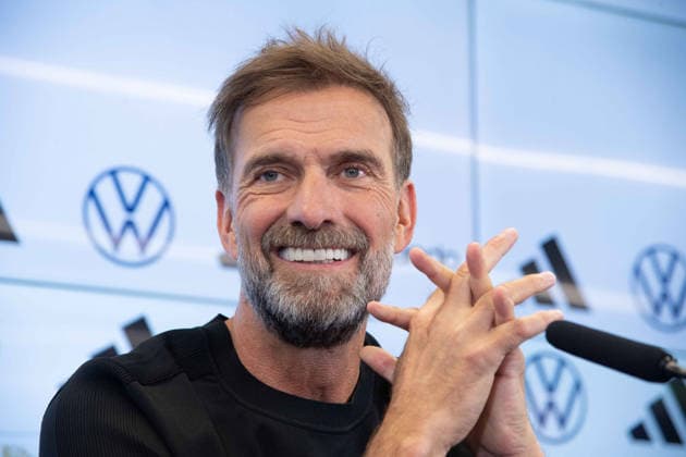Trainer Bundestrainer Juergen KLOPP (Jürgen, GER) Portraet, Porträt, Portrait, Angeschnittenes Einzelbild, Einzelmotiv, Pressekonferenz des DFB zur Vorstellung von Juergen Klopp als neuer Fussball-Bundestrainer, DFB-Campus in Frankfurt am 24.07.2026 Â *** National Team Coach Jürgen Klopp, GER Portrait, Close-up, Single Image, Single Subject, DFB press conference to introduce Juergen Klopp as the new national soccer coach, DFB Campus in Frankfurt on July 24, 2026 Â