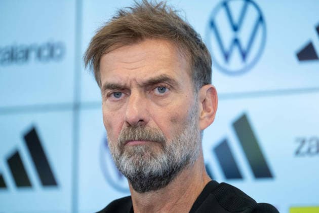 Trainer Bundestrainer Juergen KLOPP (Jürgen, GER) Portraet, Porträt, Portrait, Angeschnittenes Einzelbild, Einzelmotiv, Pressekonferenz des DFB zur Vorstellung von Juergen Klopp als neuer Fussball-Bundestrainer, DFB-Campus in Frankfurt am 24.07.2026 Â *** National Team Coach Jürgen Klopp, GER Portrait, Close-up, Single Image, Single Subject, DFB press conference to introduce Juergen Klopp as the new national soccer coach, DFB Campus in Frankfurt on July 24, 2026 Â