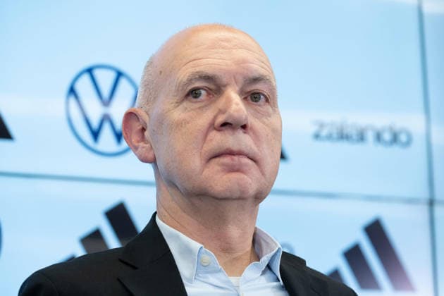 Bernd NEUENDORF (GER, DFB Praesident) Portraet, Porträt, Portrait, Angeschnittenes Einzelbild, Einzelmotiv, Pressekonferenz des DFB zur Vorstellung von Juergen Klopp als neuer Fussball-Bundestrainer, DFB-Campus in Frankfurt am 24.07.2026 Â *** Bernd NEUENDORF GER, DFB President Portrait, Portrait, Cropped Single Image, Single Subject, DFB press conference to introduce Jürgen Klopp as the new national soccer team coach, DFB Campus in Frankfurt on July 24, 2026 Â