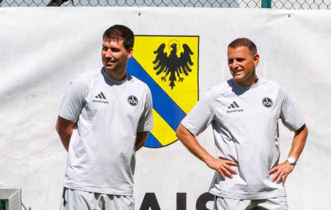 24.07.2026 - Fussball - 2. Fussball-Bundesliga - Saison 2026 2027 - 1. FC Nürnberg FCN Club - Trainingslager Sommer Sommertrainingslager Gais - Bruneck - Südtirol - Zink DaMa - xdaxmax - Michael Bischof ( Technischer Direktor 1. FC Nürnberg FCN ) Joti Chatzialexiou ( Vorstand 1. FC Nürnberg FCN ) *** July 24, 2026 Soccer 2 Soccer Bundesliga 2026–2027 Season 1 FC Nuremberg (FCN) Club Summer Training Camp Summer Training Camp in Gais, Brunico, South Tyrol Zink DaMa xdaxmax Michael Bischof Technical Director 1 FC Nuremberg FCN Joti Chatzialexiou Director of Sports 1 FC Nuremberg FCN