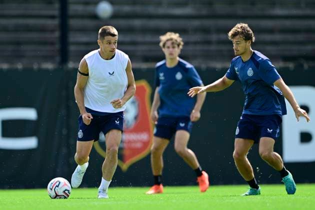 Club Brugge training camp - media activities 24 07 2026 RENNES, FRANCE - July 24 : Tresoldi Nicolo forward of Club Brugge pictured during a training session on July 24, 2026 in Rennes, France, 24 07 2026 Rennes France  Copyright: xJanxDexMeuleneirx