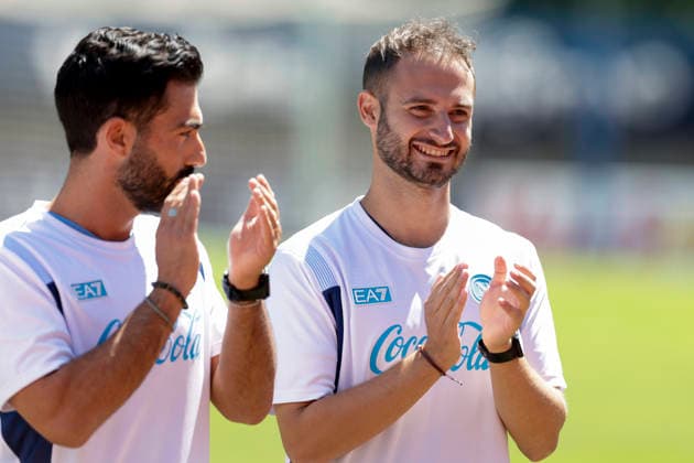 SSC Napoli preseason 2026-27 Italian technical staff Enrico Serra during eighth the presentation of the coaching staff at the day SSC Napoli s 2026-27 preseason training camp in val di sole in Trentino, Dimaro Folgarida July, 19 2026. _BPH3584 Copyright: xAntonioxBalascox